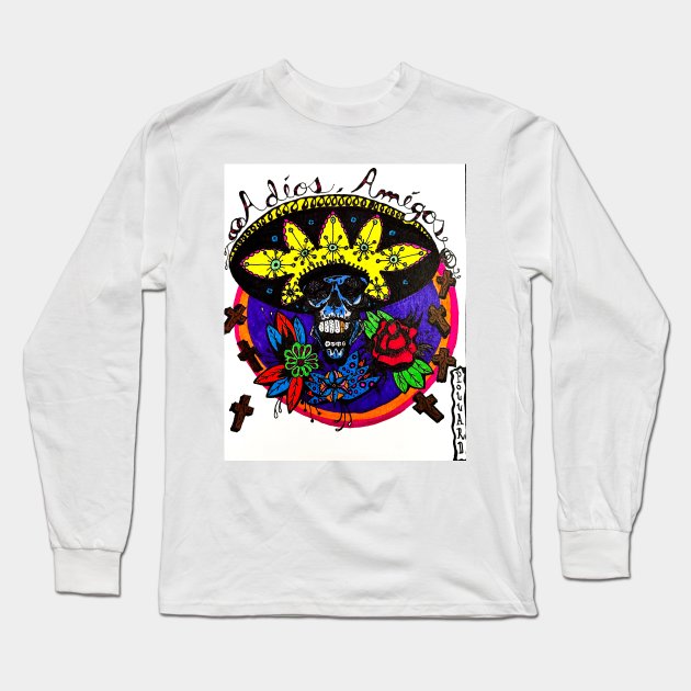 ¡Adios Amigos! Long Sleeve T-Shirt by Jerry Pollard Art